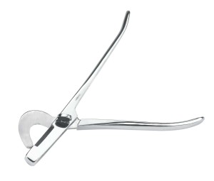 Emaskulator, zagięty, 19 cm, stal nierdzewna, Kerbl