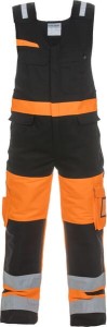 Ogrodniczki, roz. XL EU: 56 Hi-Vis, pomarańczowy/czarny, Trendy High Visible Stretch-Line Hydrowear