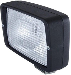Lampa robocza halogenowa, prostokątna 55/70W 12/24V biała 154x77x128 mm z wtyczką AMP Hella