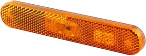 Lampa obrysowa LED, prostokątna 0.50W 12V żółta, obudowa: pomarańczowa przykręcana 134.9x9.5x23.4 mm z wtyczką AMP 2 szt. LED Hella