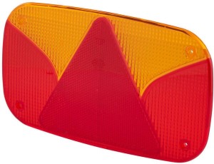 Klosz lampy, czerwony/przezroczysty/pomarańczowy 244x138 mm tylny/lewy Hella
