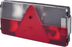 Lampa tylna zespolona, prostokątna lewa 12V czerwona/pomarańczowa/biała przykręcana 281x53.5x138.9 mm Hella
