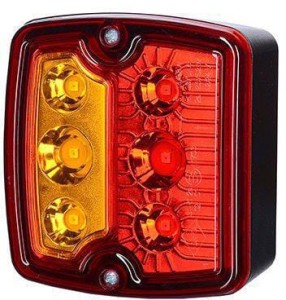 Lampa tylna zespolona LED, kwadratowa 12/24V pomarańczowa/czerwona 97.4x105.4x49.5 mm 6 szt. LED Kramp