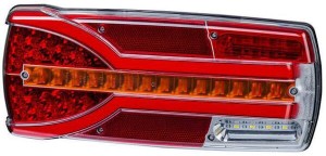 Lampa tylna zespolona LED, prostokątna lewa, 12/24V biała/pomarańczowa/czerwona 304x132x48 mm Kramp