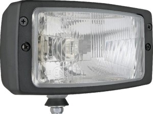 Reflektor przedni halogenowy, prostokątny 12/24V H4, R2, T4W 184x102 mm Kramp