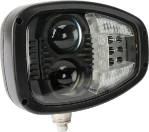 Reflektor LED, lewy, 22/32W, prostokątny, 12/24V z wtyczką Deutsch 6-pin, klosz podgrzewany, światło drogowe/mijania, Kramp