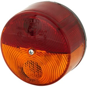Lampa tylna zespolona, okrągła 24V czerwona/pomarańczowa przykręcana ? 82 mm Hella