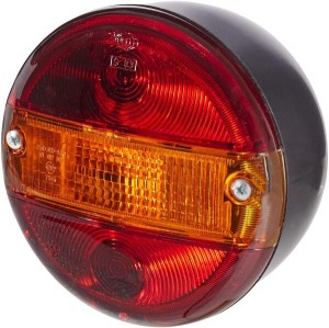 Lampa tylna zespolona, okrągła 12/24V pomarańczowa/czerwona przykręcana ? 140 mm Hella