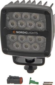Lampa robocza LED, kwadratowa, 50W 7000lm 12/24V biała przykręcana z wtyczką Deutsch 2-pin, światło rozproszone, 14 LED Scorpius PRO 445 Nordic Lights
