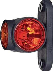 Lampa obrysowa LED, 0.7/1.4W 12/24V biała/pomarańczowa/czerwona 3 LED Kramp