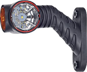 Lampa obrysowa LED, prawa, 0.7/1.4W 12/24V biała/pomarańczowa/czerwona 3 LED Kramp