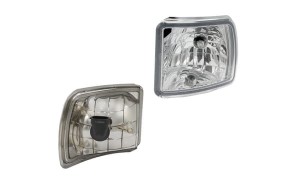 Reflektor roboczy halogenowy, narożny, lewy, 12V 50W kwadratowy, biały 123x115x121 mm wtyczka PGJ13, Wesem
