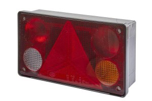 Lampa tylna zespolona, prostokątna prawa 12/24V czerwona/pomarańczowa/biała przykręcana256x70x144 mm Hella