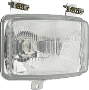 Reflektor przedni halogenowy, prostokątny 12/24V H4 156x93 mm Kramp