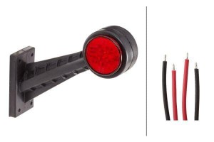 Lampa obrysowa LED, prawa okrągła 12/24V czerwona/biała przykręcana 142.5x45x160 mm 8 szt. LED Hella ValueFit