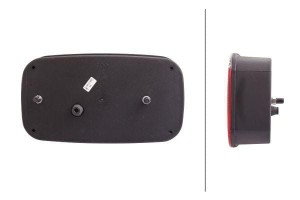 Lampa tylna zespolona, prostokątna prawa 12V czerwona/pomarańczowa przykręcana 247x60x138 mm Hella