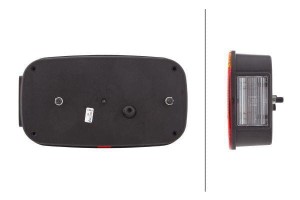 Lampa tylna zespolona, prostokątna lewa 12V czerwona/pomarańczowa przykręcana 247x138 mm Hella