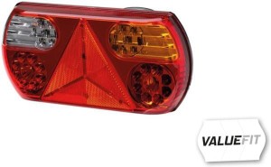 Lampa tylna zespolona LED, prostokątna lewa 12V czerwona/pomarańczowa/przezroczysta przykręcana 296x45x142 mm Hella ValueFit