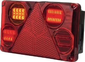 Lampa tylna zespolona LED, lewa, prostokątna, 12/24V Kramp