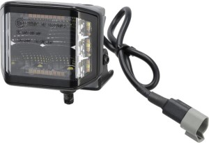 Lampa robocza LED, kwadratowa 70W 8400lm 12/24V, biała/pomarańczowa, 97x77x75 mm światło rozproszone z wtyczką Deutsch, 10 LED