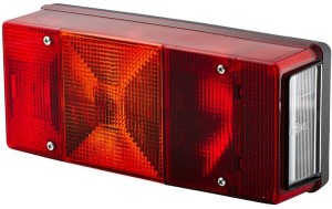 Lampa tylna zespolona, prostokątna lewa 12V czerwona/pomarańczowa przykręcana 246x66x108 mm Hella
