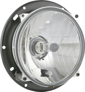 Reflektor przedni halogenowy, okrągły 12/24V H4, R2, W5W ? 139 mm 131x75 mm Kramp