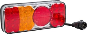 Lampa tylna zespolona LED, lewa, prostokątna, 12/24V 5-pinowa Kramp