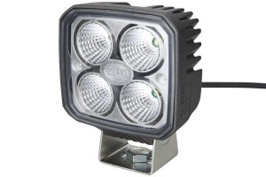 Lampa robocza LED, kwadratowa 1000lm 12/24V biała 89x65x94 mm z obejmą, światło skupione, 4 szt. LED Hella