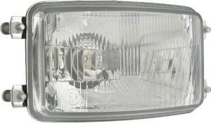 Reflektor przedni halogenowy, prostokątny 12/24V H4, T4W 156x93 mm Kramp