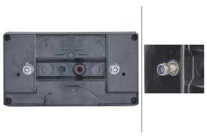 Lampa tylna zespolona, prostokątna lewa 12/24V czerwona/pomarańczowa/biała przykręcana 256x70x144 mm Hella