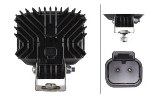 Lampa robocza LED, prostokątna 12W 1000lm 12/24V przezroczysta z obejmą, 6 szt. LED Hella