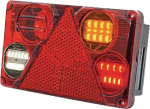Lampa tylna zespolona LED, prawa, prostokątna, 12/24V 5-pinowa Kramp