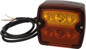 Lampa tylna zespolona LED, kwadratowa 12/24V pomarańczowa/czerwona 97.4x105.4x49.5 mm 9 szt. LED Kramp