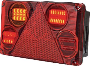 Lampa tylna zespolona LED, lewa, prostokątna, 12/24V 5-pinowa Kramp