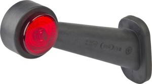 Lampa obrysowa LED, lewa, okrągła, 12/24V czerwona/przezroczysta, przykręcana Waś
