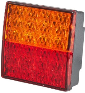 Lampa tylna zespolona LED, kwadratowa 12V czerwona/pomarańczowa przykręcana 80x33.7x80 mm Hella ValueFit