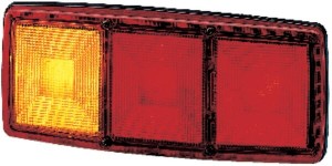Lampa tylna zespolona, prostokątna lewa 12V czerwona/pomarańczowa przykręcana 344x147 mm Hella