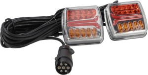 Zestaw lamp LED tylnych, 12-24V z wtyczką 7-pin i przewodem 12.5 m Kramp