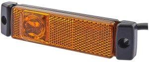 Lampa obrysowa LED, prostokątna 1.20W 24V żółta przykręcana 130x32 mm Quick-link 1 szt. LED Hella