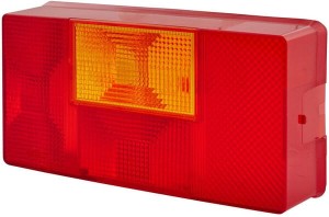 Klosz lampy, czerwony/przezroczysty/pomarańczowy tylny/lewy Hella