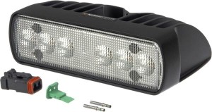 Lampa robocza LED, prostokątna, 28W 2700lm 12/24V przezroczysta, 118.1x156x48 mm z wtyczką Deutsch 2-pin, światło rozproszone, 6 LED, Pictor 620, Nordic Lights