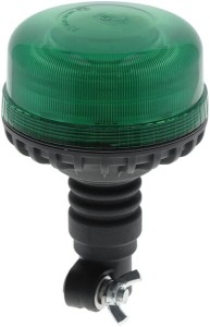 Lampa błyskowa LED, niska, 17W 12/24V zielona na uchwyt, elastyczna ? 115x179 mm