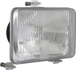 Reflektor przedni halogenowy, prostokątny 12/24V H4, T4W 168x106 mm Kramp