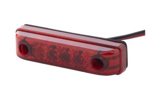 Lampa tylna pozycyjna LED, prostokątna 24V czerwona przykręcana 65x11x16 mm Hella ValueFit