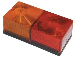 Lampa tylna zespolona, prostokątna 12/24V pomarańczowa/czerwona przykręcana 160x56x80 mm Britax