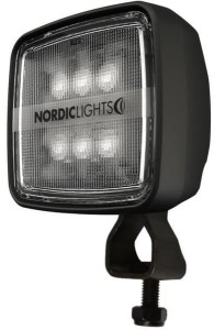 Lampa robocza LED, kwadratowa, 20W 1900lm 12/24V biała, 59x104x94 mm z wtyczką Deutsch 2-pin, światło szerokokątne, 6 LED, KL 2001, Nordic Lights