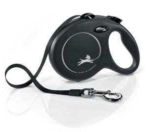 Smycz dla psa Flexi New Classic, taśma, czarna, L, 8m, 50kg