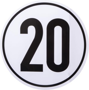 Naklejka z ograniczeniem prędkości pojazdu: 20 km/h Ø 200 mm