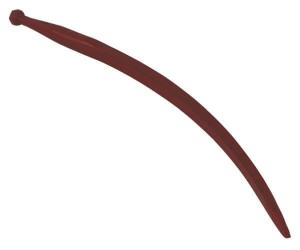 Ząb ładowacza, wygięty zamykający, profil kwadratowy 36x800 mm końcówka szpiczasta z nakrętką M22x1.5 czerwony SHW