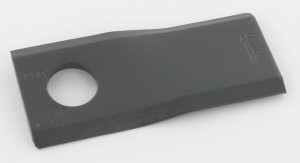 Nożyk kosiarki rotacyjnej lewy 105x48x4.3 mm otwór Ø 20 mm okrągły pasuje do Kuhn